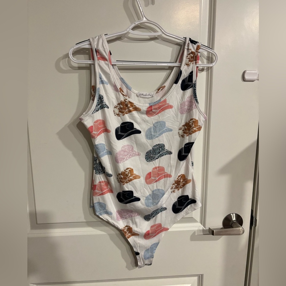 Chic Multicolor Hat Print Bodysuit